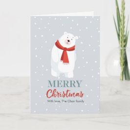 Tarjeta de Navidades de oso polar lindo