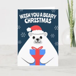 Tarjeta de Navidades de oso polar personalizado
