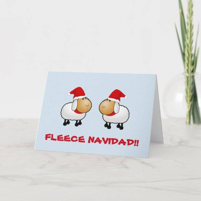 Tarjeta de Navidades de ovejas divertidas personal (Anverso)