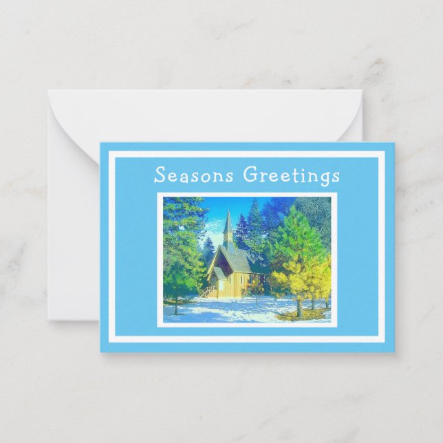 Tarjeta de Navidades de paisajes nevados de la Igl (Anverso)