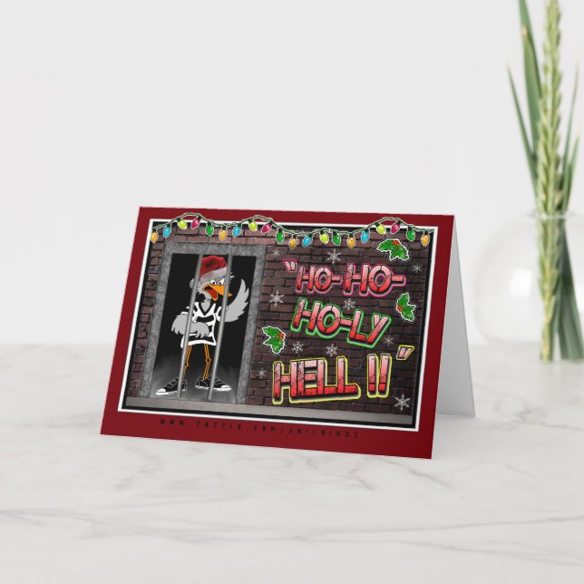 Tarjeta de Navidades de Pájaro en la cárcel (Anverso)