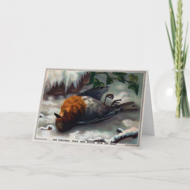 Tarjeta de Navidades de pájaros muertos de Victori (Anverso)