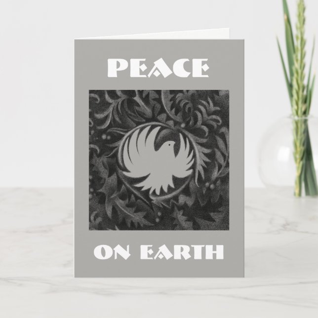 Tarjeta de navidades de paloma de paz al estilo Wi (Anverso)