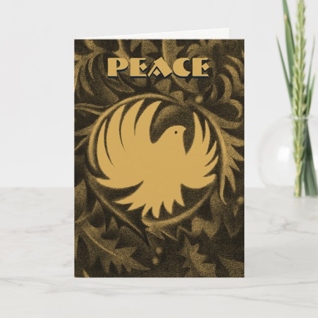 Tarjeta de navidades de paloma de paz al estilo Wi (Anverso)