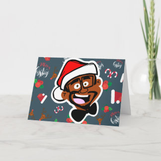 Tarjeta de Navidades de Papá Noel Negro