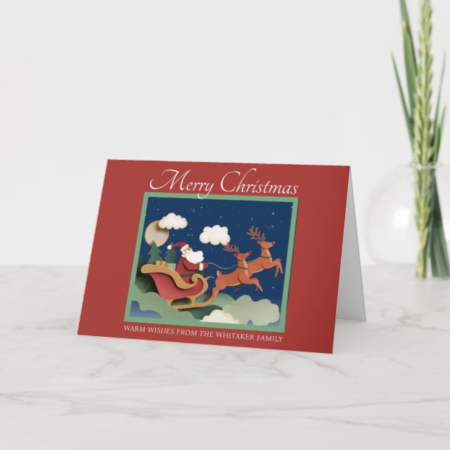 Tarjeta de Navidades de papel cortado caprichoso c (Anverso)