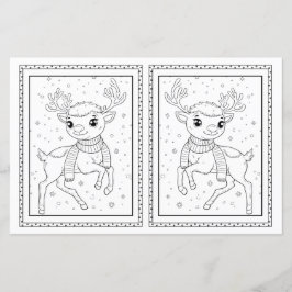 Tarjeta de Navidades de papel de reno para niños c