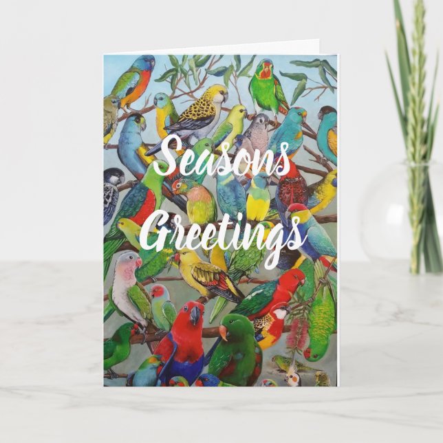 Tarjeta de Navidades de Parakeets de Australia (Anverso)