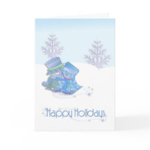 Tarjeta de Navidades de parejas de nieve