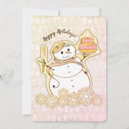 Tarjeta de Navidades de pastelería de Snowman en f