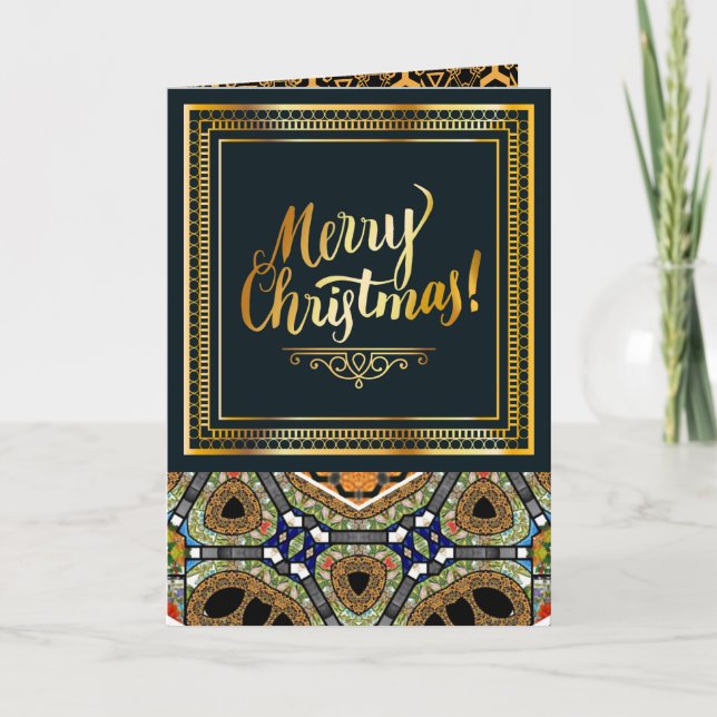 Tarjeta de Navidades de patrón de personalizable n (Anverso)