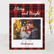 Tarjeta de Navidades de patrones rojos controlados