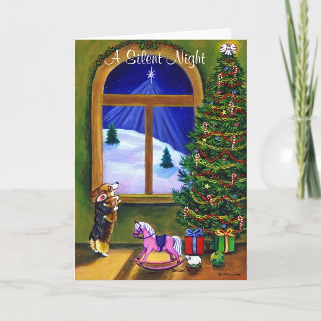 Tarjeta de Navidades de Pembroke Welsh Corgi (Anverso)