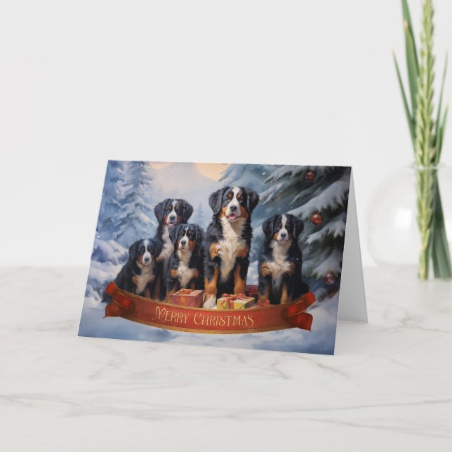 Tarjeta de Navidades de Perro de Montaña de Bernes (Anverso)