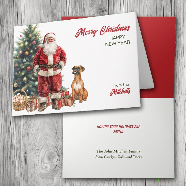 Tarjeta de Navidades de perro de Santa Claus y Box (Subido por el creador)