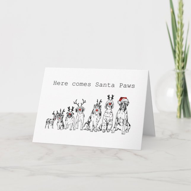 Tarjeta de Navidades de perro - en blanco dentro (Anverso)