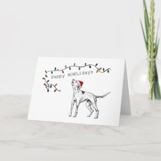 Tarjeta de Navidades de perro hondo - en blanco de