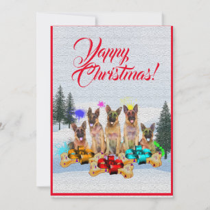 Tarjeta de Navidades de perro pastor alemán person