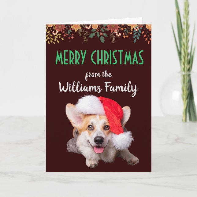 Tarjeta de Navidades de perro personalizado de su  (Anverso)