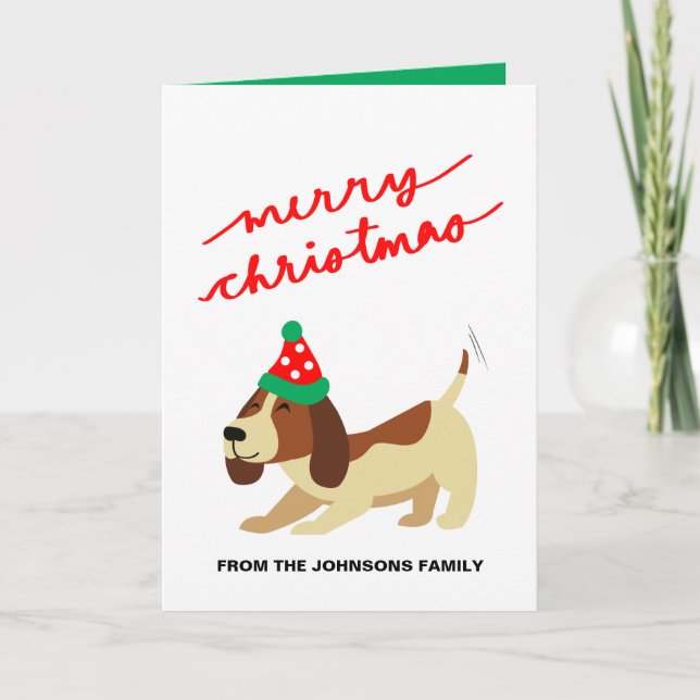 Tarjeta de Navidades de perro, tarjeta personaliza (Anverso)