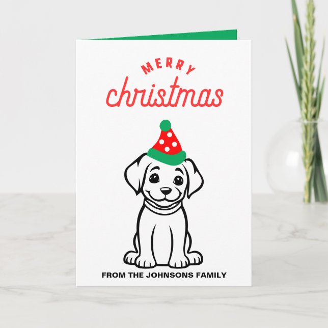 Tarjeta de Navidades de perro, tarjeta personaliza (Anverso)