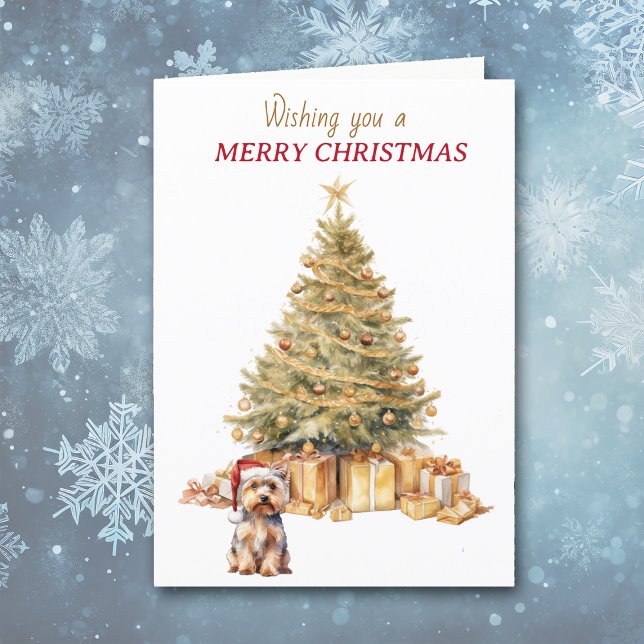 Tarjeta de Navidades de Perro Terrier de Gold Tree (Subido por el creador)