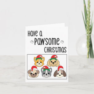Tarjeta de Navidades de perros atractivos