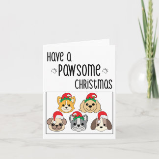 Tarjeta de Navidades de perros atractivos