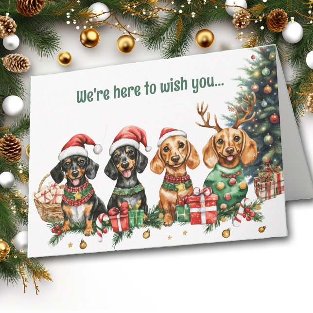 Tarjeta de Navidades de perros Dachshund (Subido por el creador)