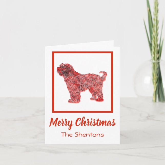 Tarjeta de Navidades de perros de Navidades rojos  (Anverso)