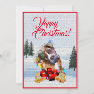 Tarjeta de Navidades de perros de Pittie divertido