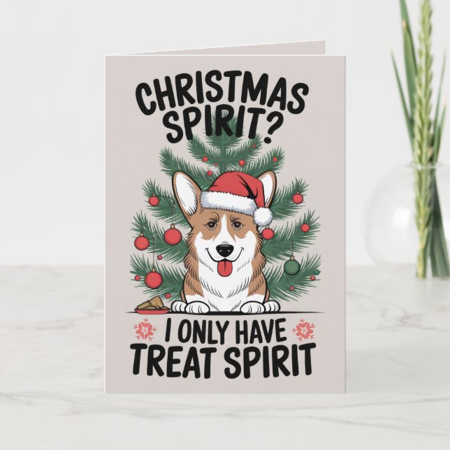 Tarjeta de Navidades de perros divertidos de Corgi (Anverso)