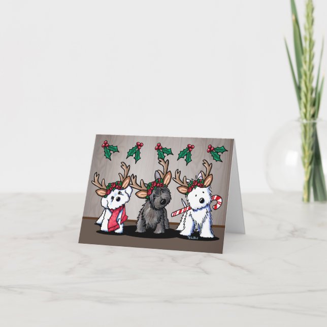 Tarjeta de Navidades de perros KiniArt (Anverso)