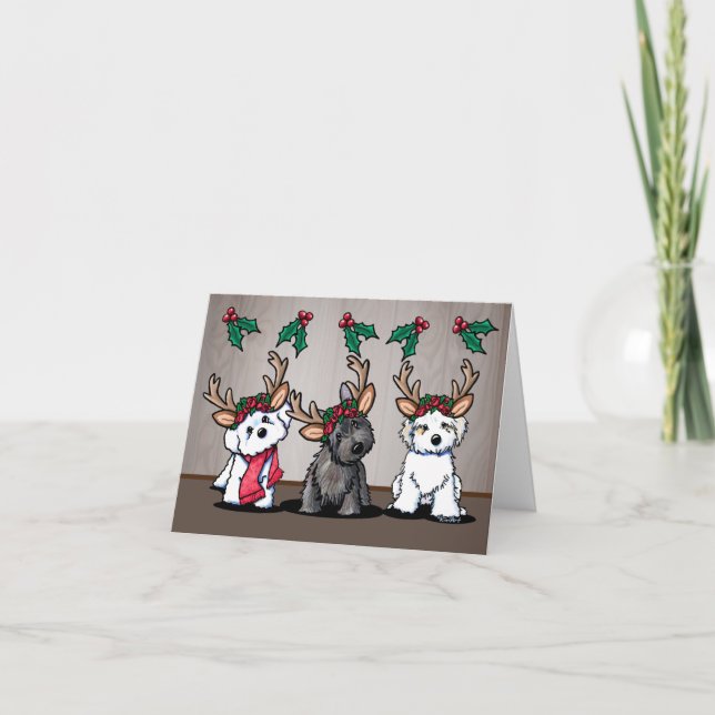 Tarjeta de Navidades de perros KiniArt (Anverso)