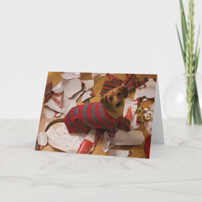 Tarjeta de Navidades de perros malos (Anverso)