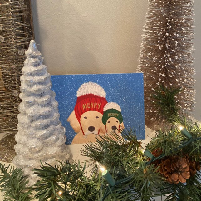 Tarjeta de Navidades de perros merry y brillantes (Subido por el creador)