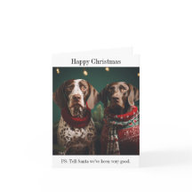 Tarjeta de Navidades de perros punteros