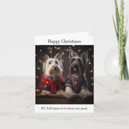 Tarjeta de Navidades de perros Skye Terrier