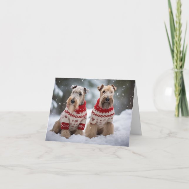 Tarjeta de Navidades de Perros Terrier de Llanto R (Anverso)