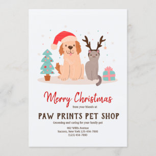 Tarjeta de Navidades de perros y gatos