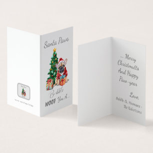 Tarjeta de Navidades de personalizable Santa Paws