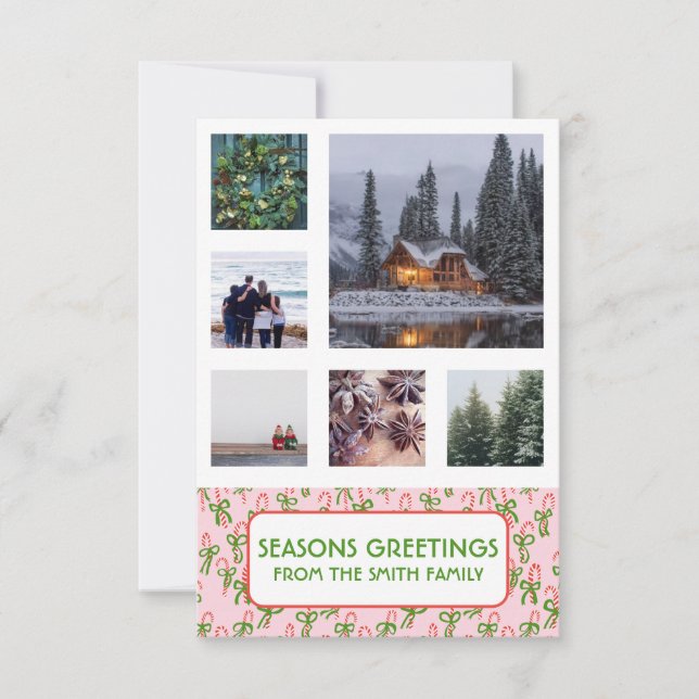 Tarjeta de Navidades de personalizado FOTOS Dulces (Anverso)