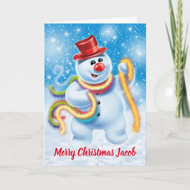 Tarjeta de Navidades de personalizado jolly de nie (Anverso)
