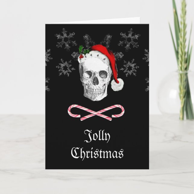 Tarjeta de Navidades de Pirate Santa Skull Jolly (Anverso)