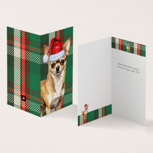 Tarjeta de Navidades de Plaid verde de la festivid