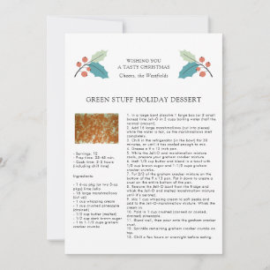 Tarjeta de Navidades de plantilla de receta famili