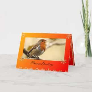 Tarjeta de Navidades de plantilla de Robin cantant