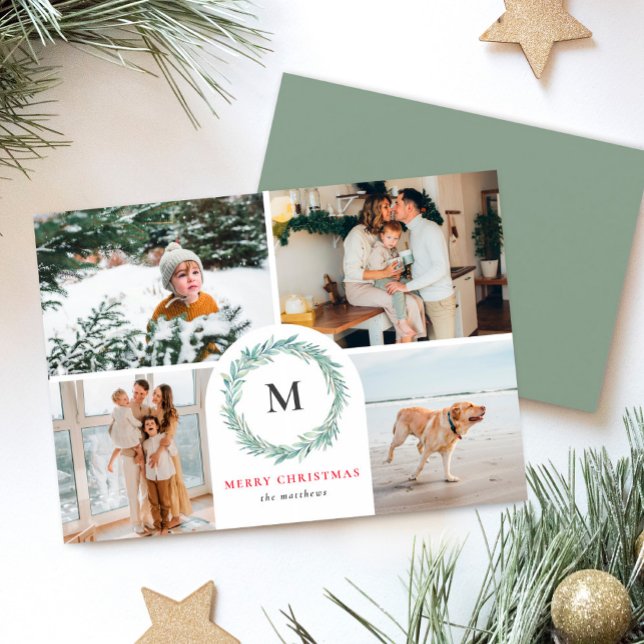 Tarjeta de Navidades de plantillas de coronas mono (Subido por el creador)