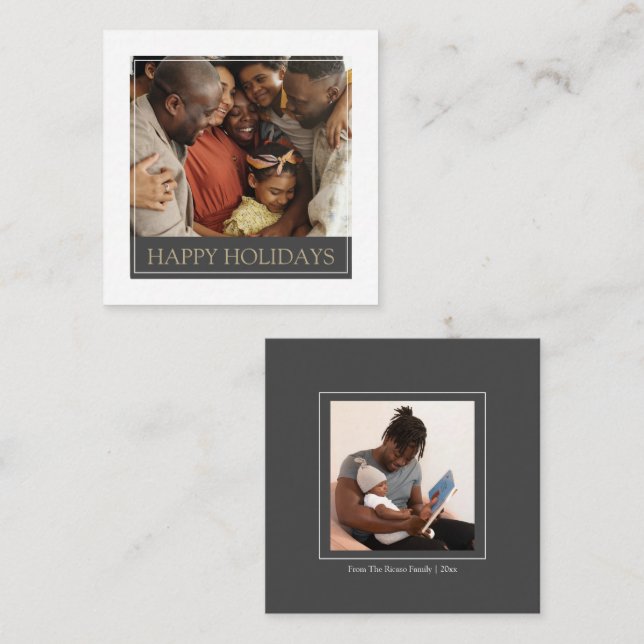 Tarjeta de Navidades de plantillas de fotos de MIN (Anverso / Reverso)