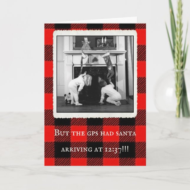 Tarjeta de Navidades de plástico "GPS de Santa" (Anverso)